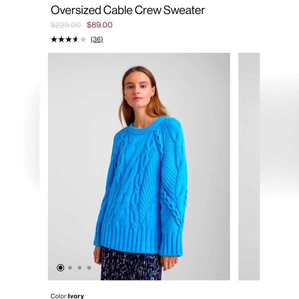 Cable crew oversized sweater